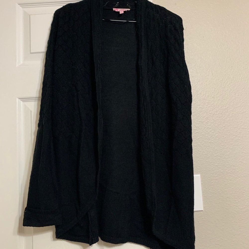 Black textured cardigan